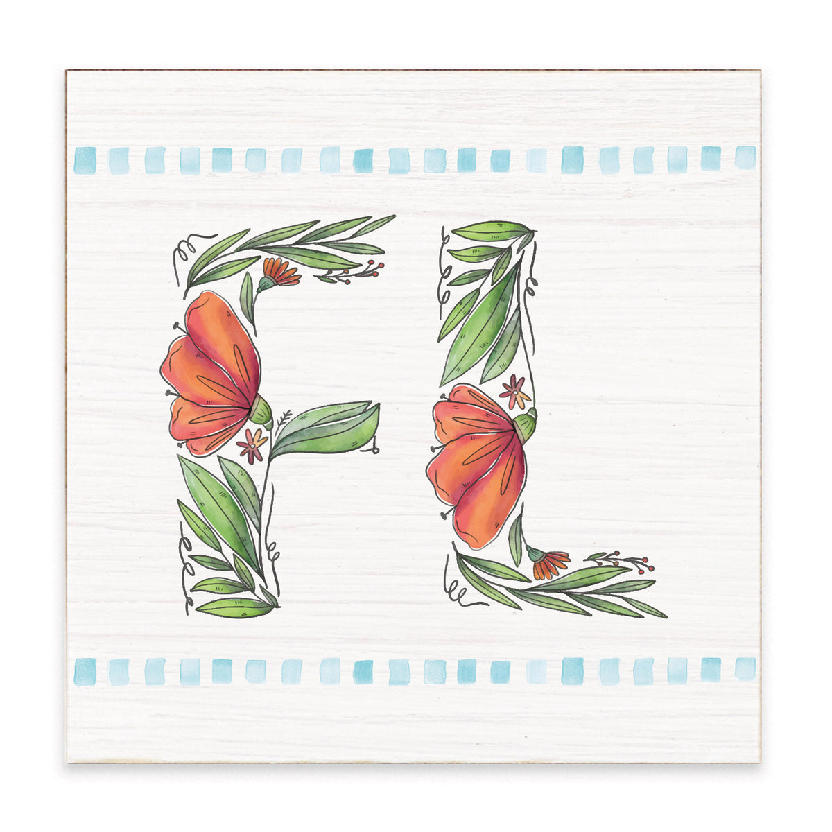 Florida Floral Block Sign