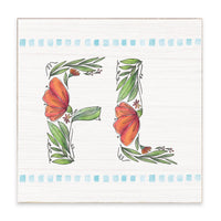 Florida Floral Block Sign