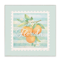 Florida Oranges Stamp Block Sign