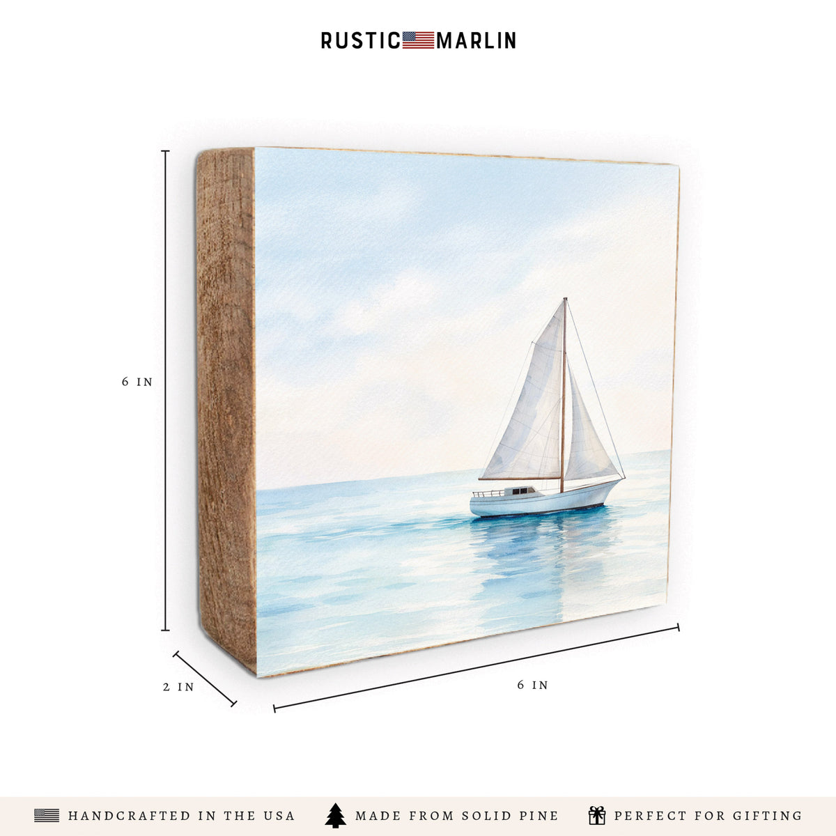 Sailboat Block Sign