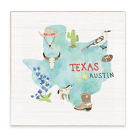Texas State Icons Block Sign