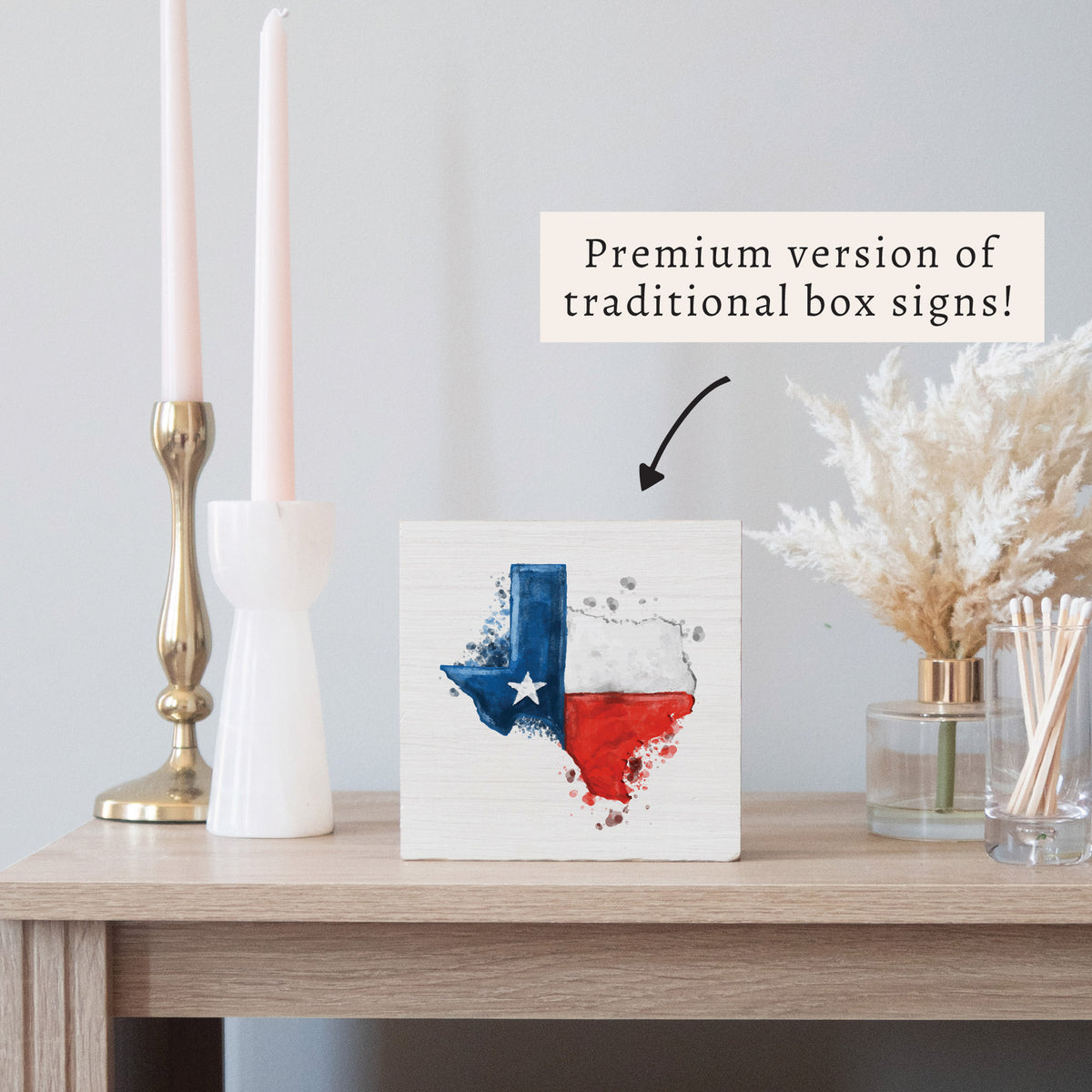 Texas State Americana Block Sign