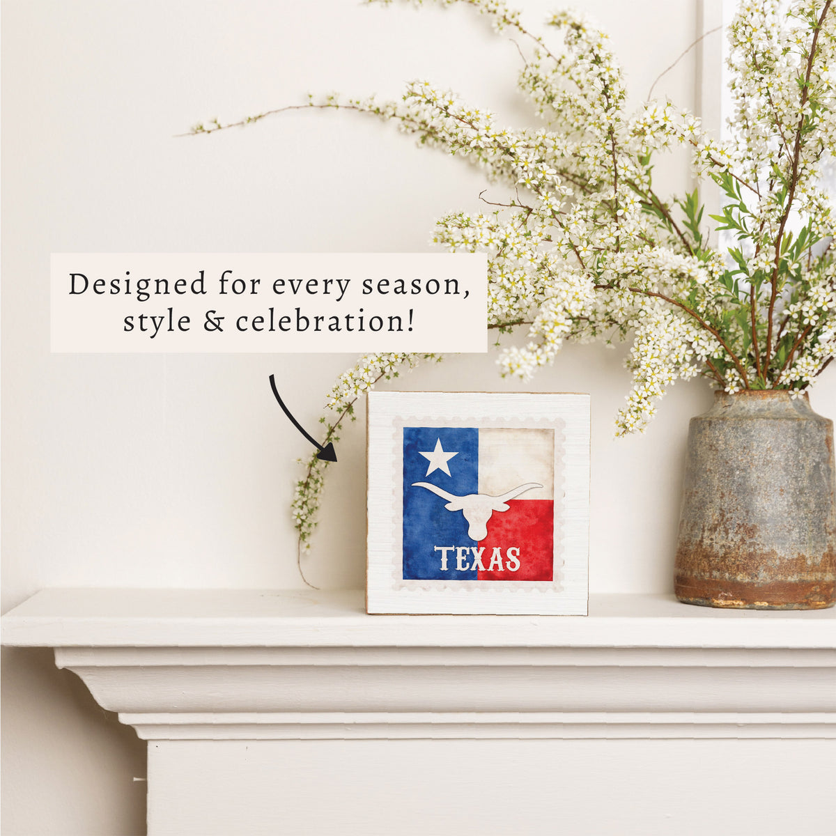 Texas Americana Stamp Block Sign