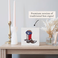 Texas Flag Boot Block Sign