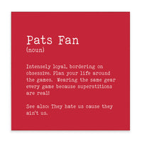 Pats Fan Block Sign