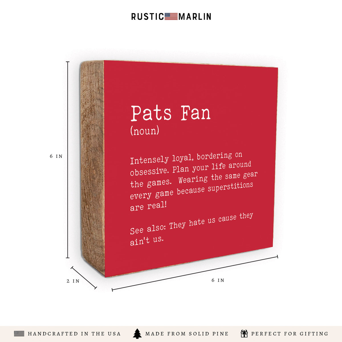 Pats Fan Block Sign