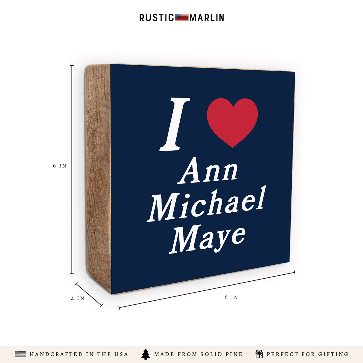 I Love Ann Michael Maye Block Sign