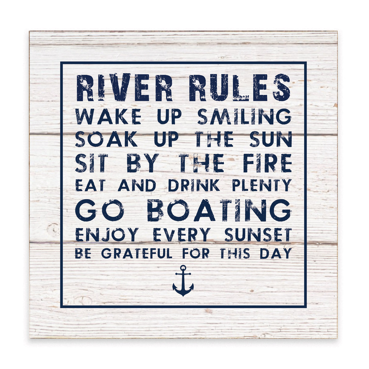 River Rules Block Sign