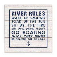River Rules Block Sign