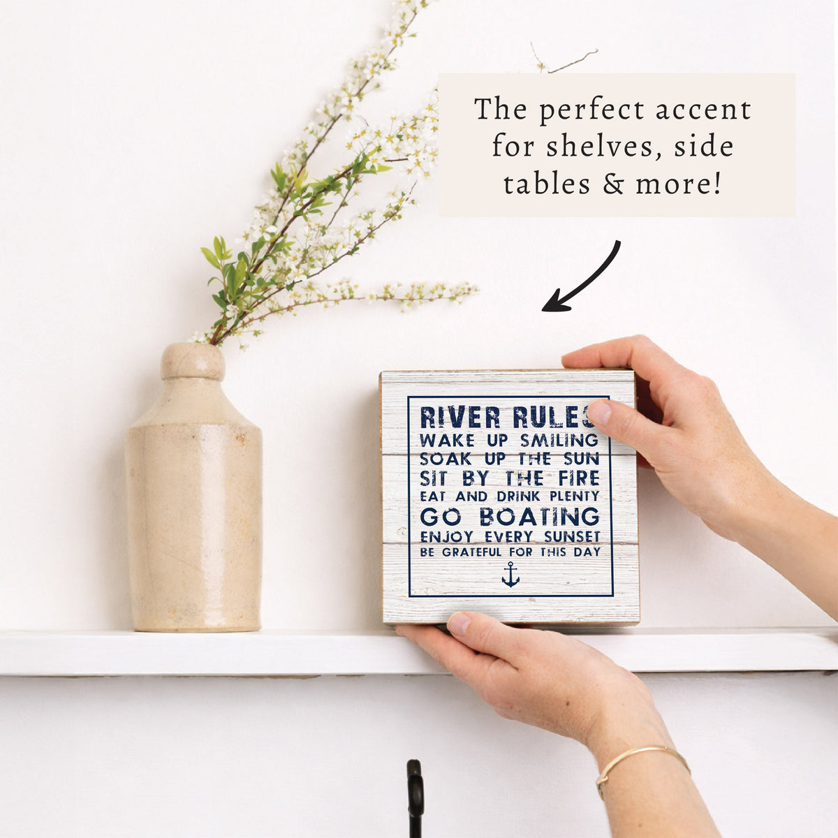 River Rules Block Sign