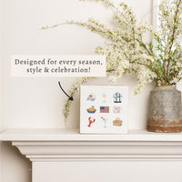 American Summer Icons Block Sign