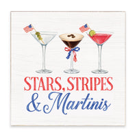 Stars Stripes & Martinis Block Sign