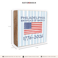 Philadelphia Birthplace Flag Block Sign