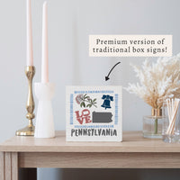 Pennsylvania Icons Block Sign
