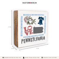 Pennsylvania Icons Block Sign