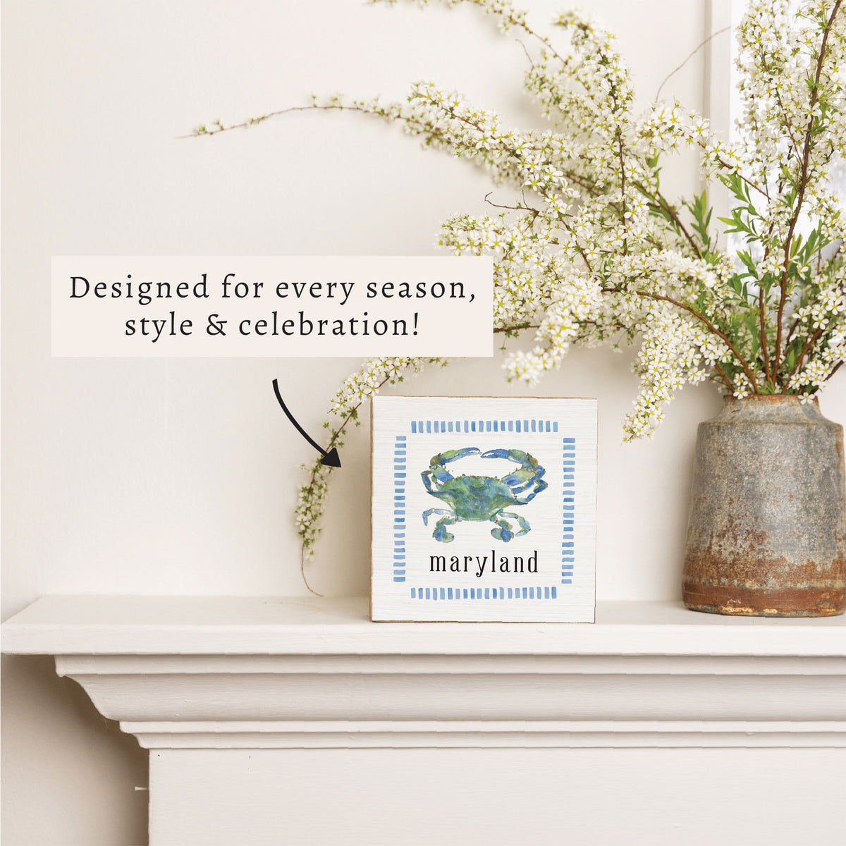 Maryland Blue Crab Block Sign