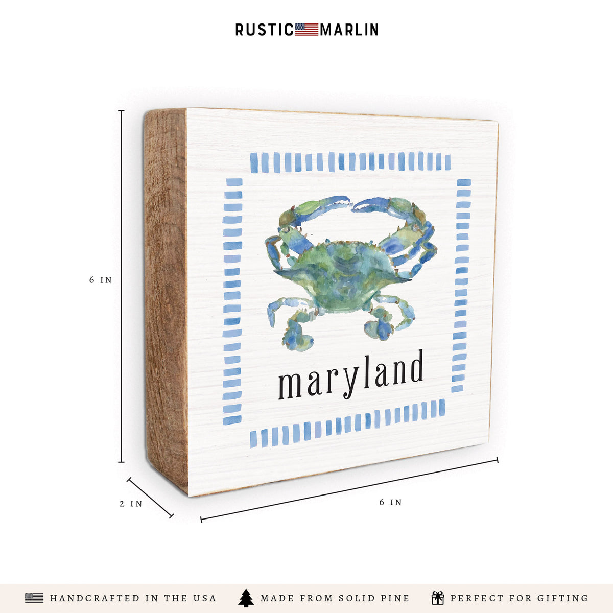 Maryland Blue Crab Block Sign
