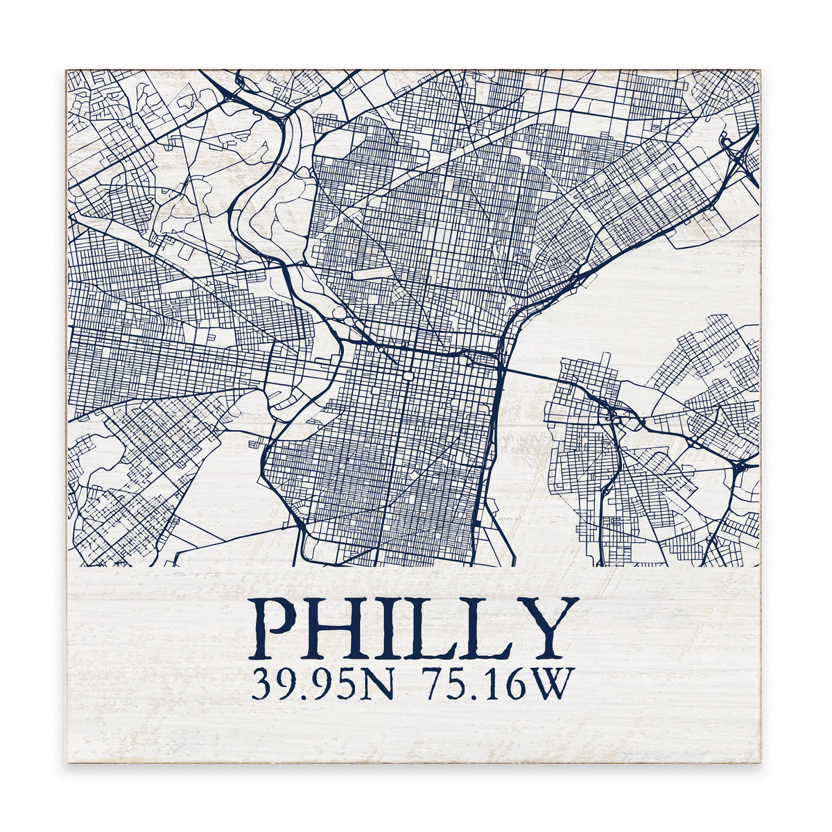 Philly Map Block Sign