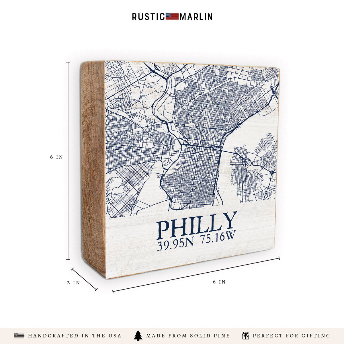 Philly Map Block Sign