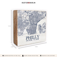 Philly Map Block Sign