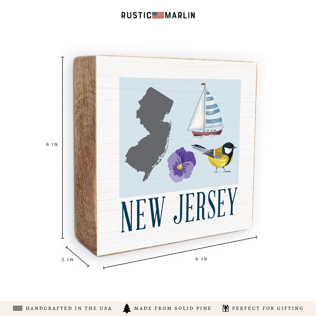 New Jersey Icons Block Sign
