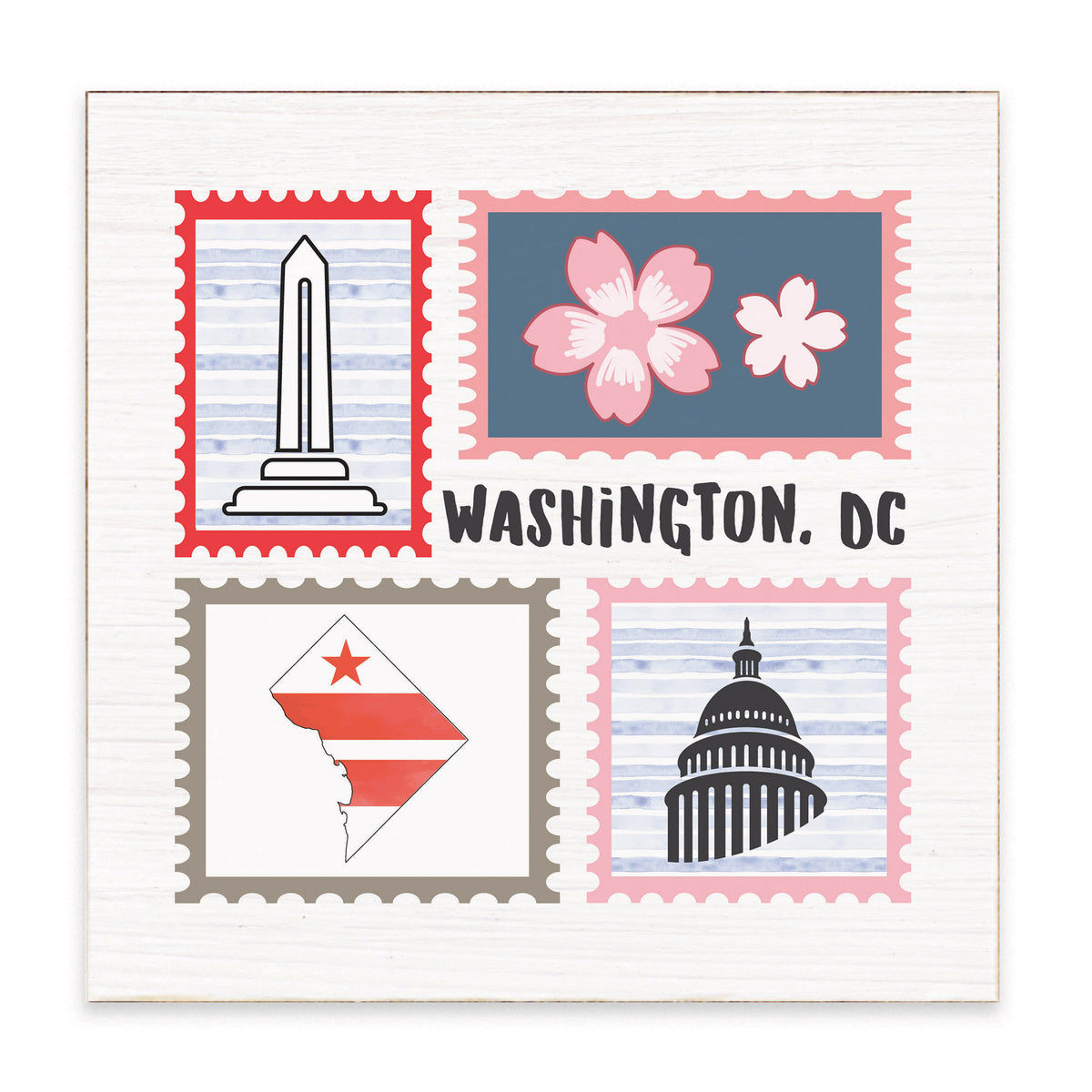 Washington DC Stamps Block Sign