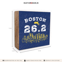 Boston 26.2 Skyline Marathon Block Sign