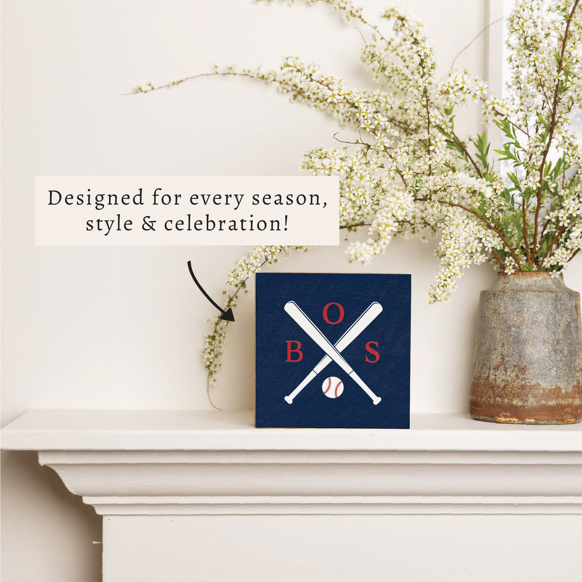 Boston Baseball Bats Block Sign