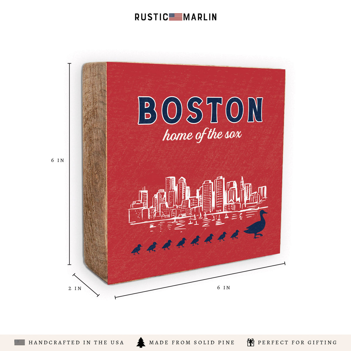 Boston Home of the Sox Block Sign