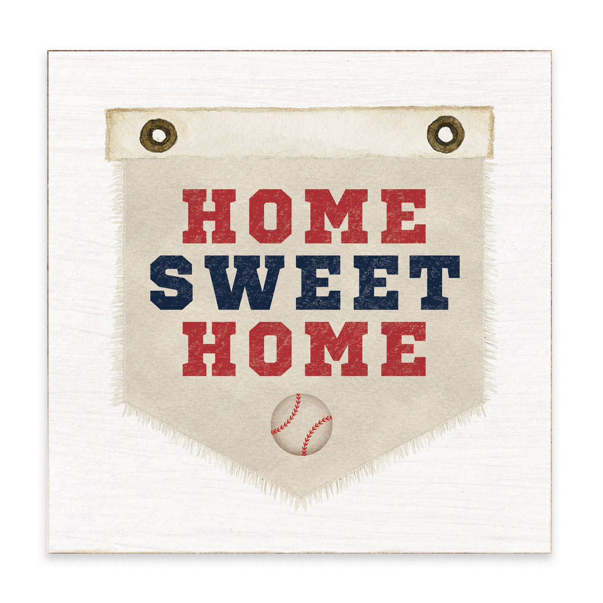 Baseball Home Sweet Red Blue Block Sign