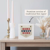 Baseball Home Sweet Red Blue Block Sign