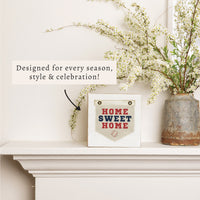 Baseball Home Sweet Red Blue Block Sign