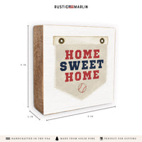 Baseball Home Sweet Red Blue Block Sign