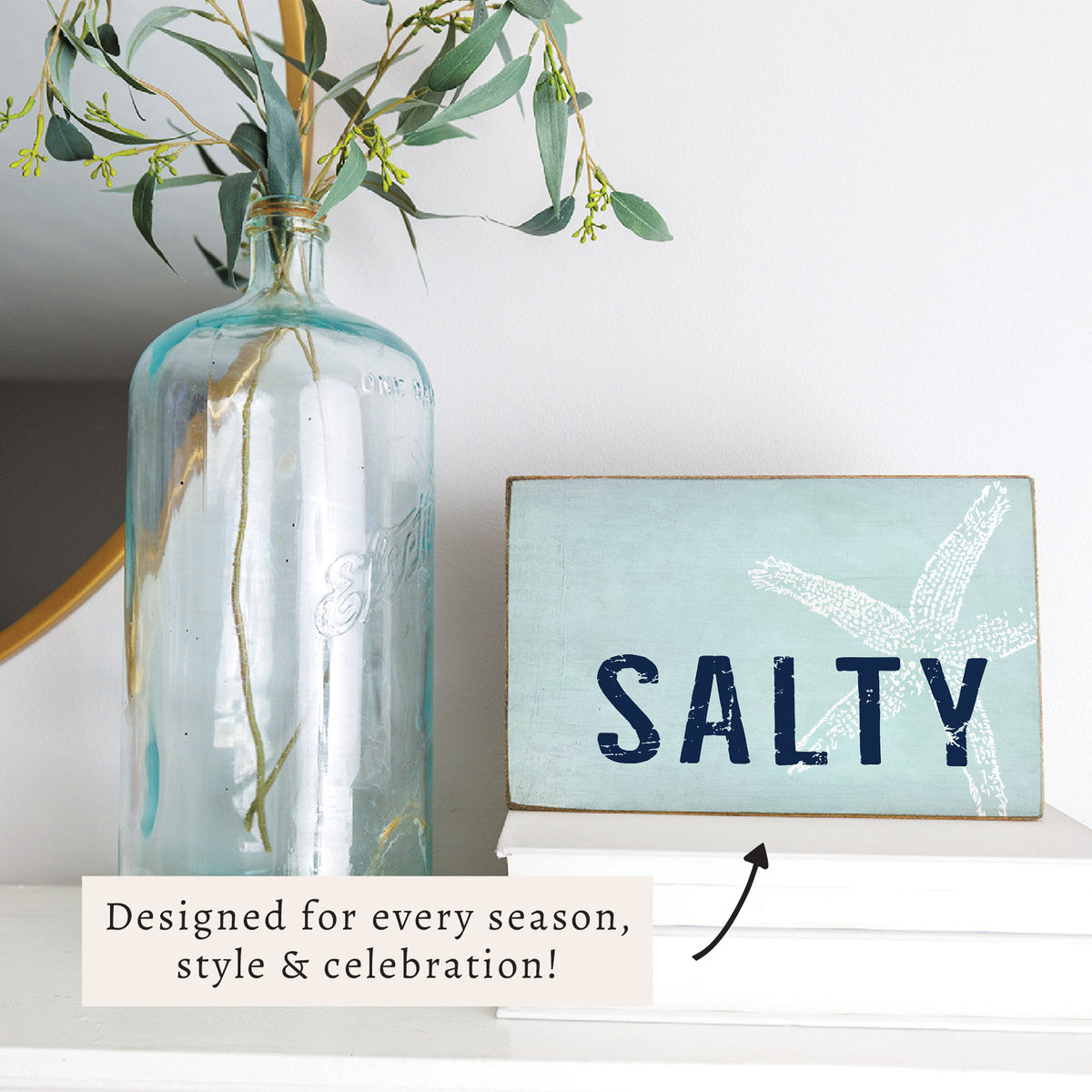 Salty Wood Block Sign