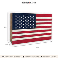 American Flag Block Sign