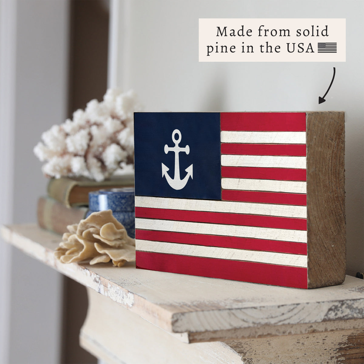 American Flag Anchor Block Sign