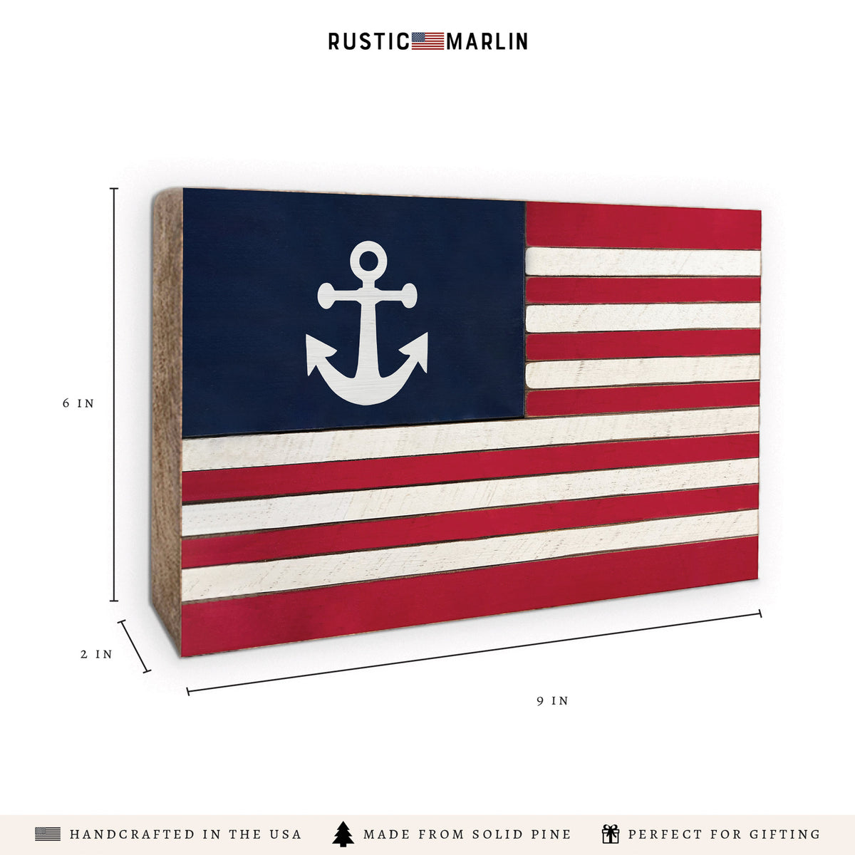 American Flag Anchor Block Sign
