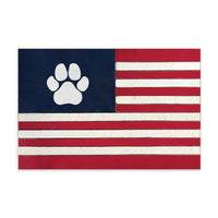 American Flag Paw Block Sign