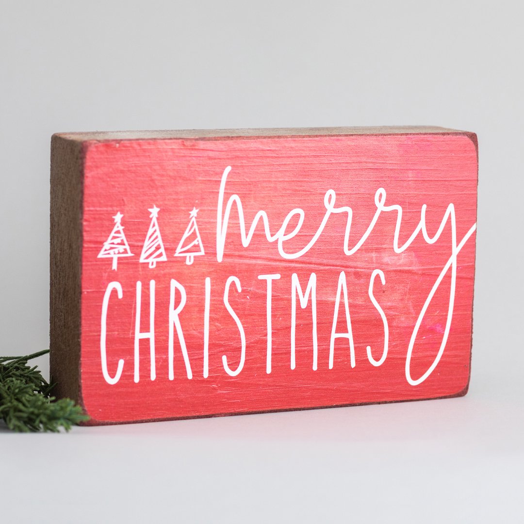 Merry Christmas Block Sign