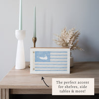 Nantucket Light Blue American Flag Block Sign