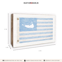 Nantucket Light Blue American Flag Block Sign