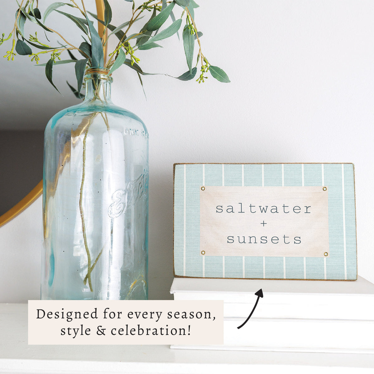 Saltwater + Sunsets Block Sign