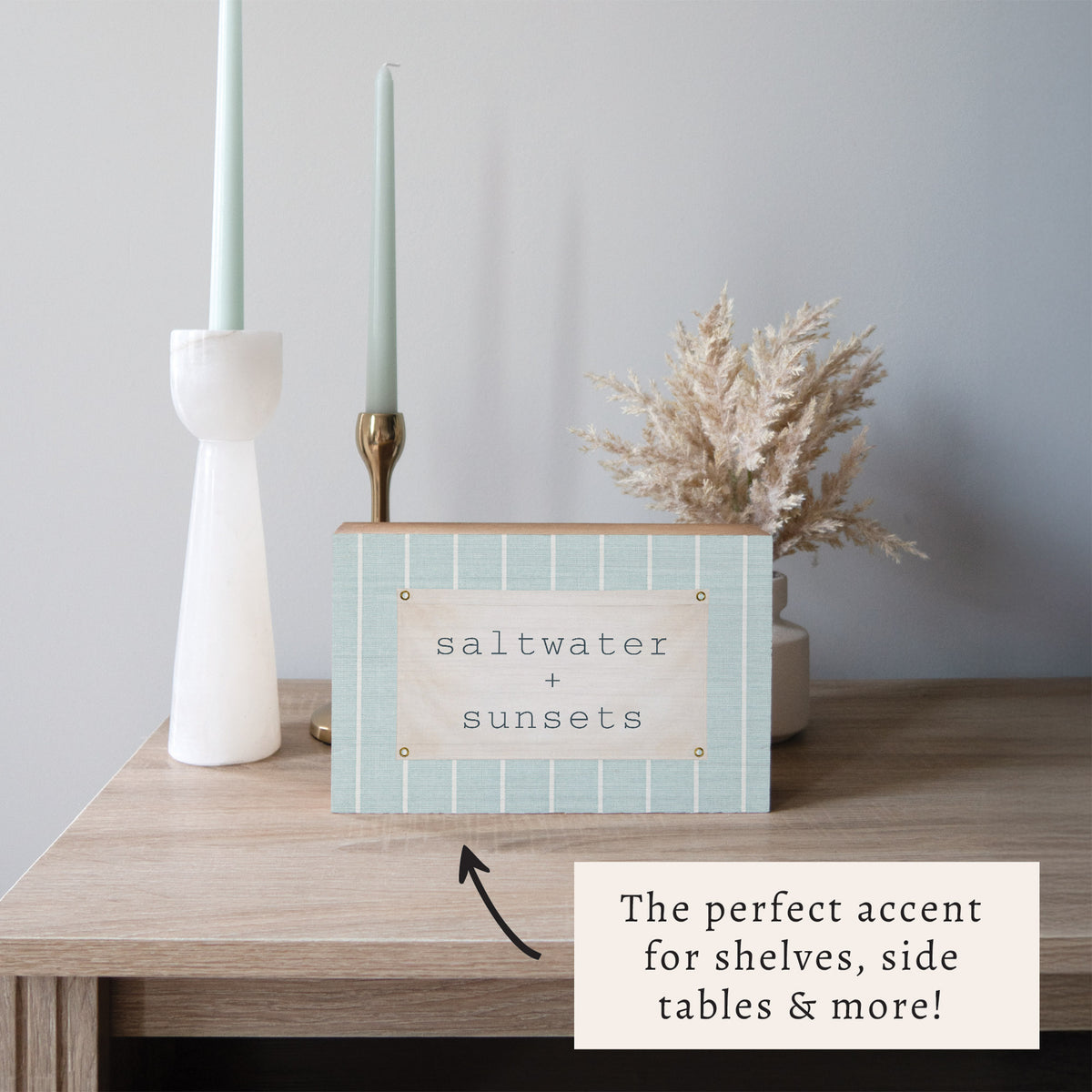 Saltwater + Sunsets Block Sign