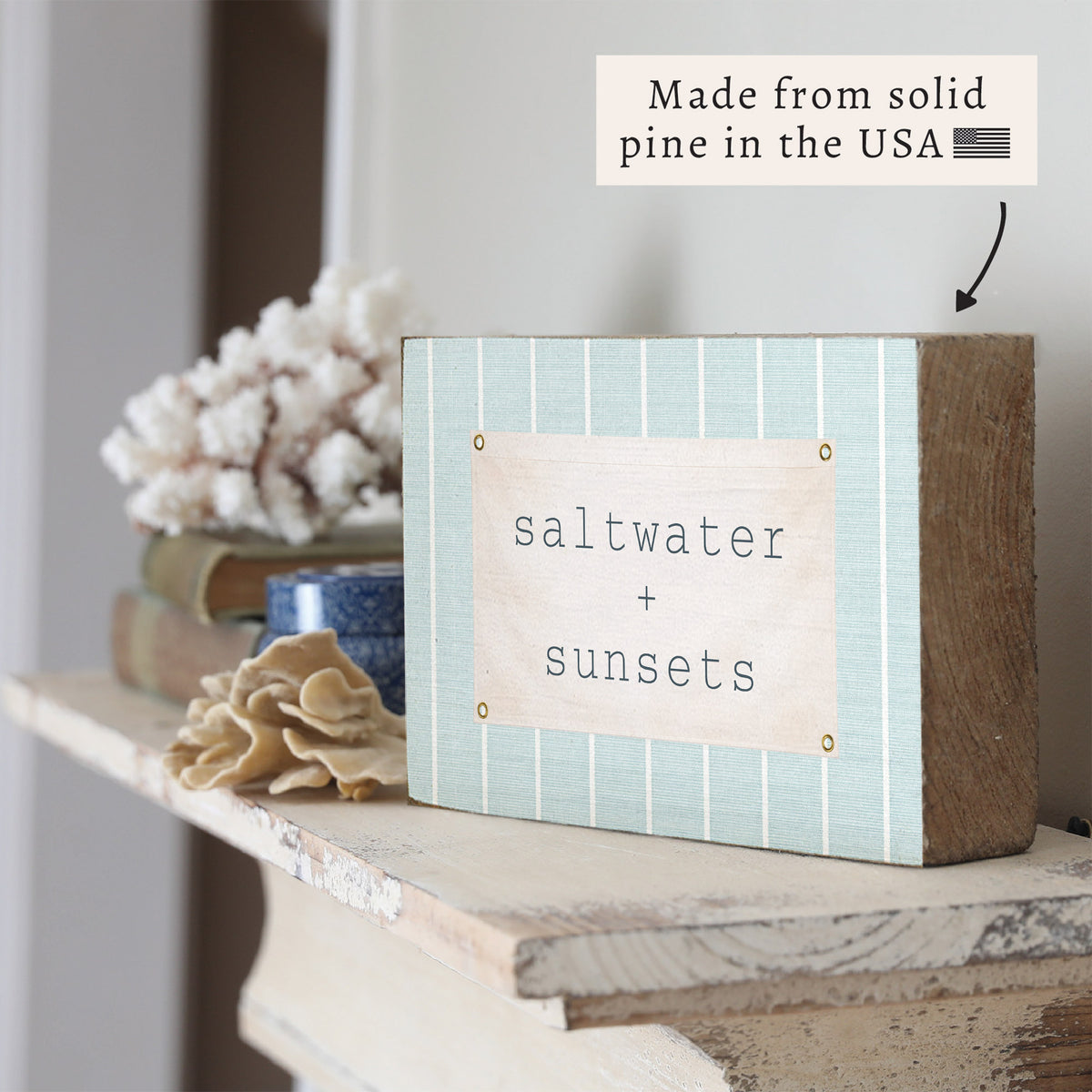 Saltwater + Sunsets Block Sign