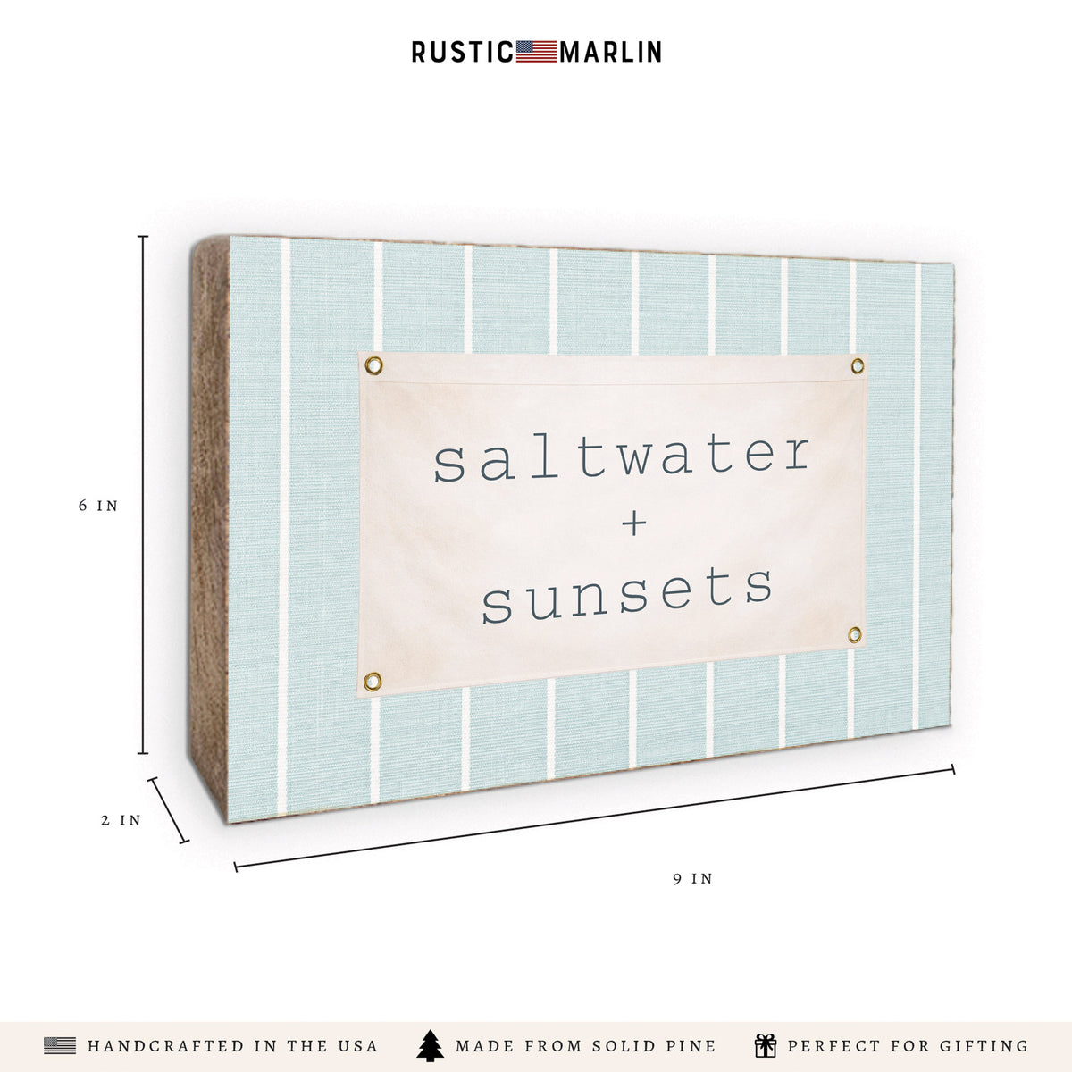 Saltwater + Sunsets Block Sign