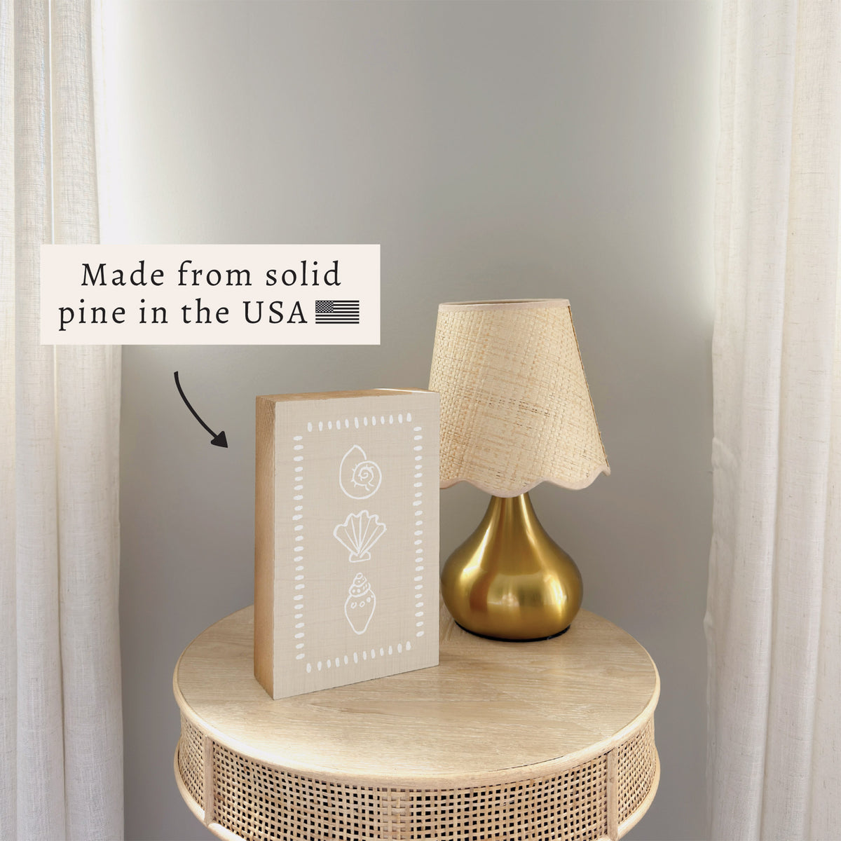 Neutral Shells Block Sign