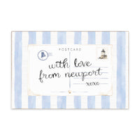Newport Postcard Blue Stripe Block Sign