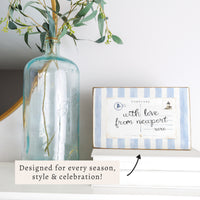 Newport Postcard Blue Stripe Block Sign