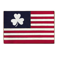 American Flag Shamrock Block Sign