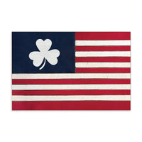 American Flag Shamrock Block Sign